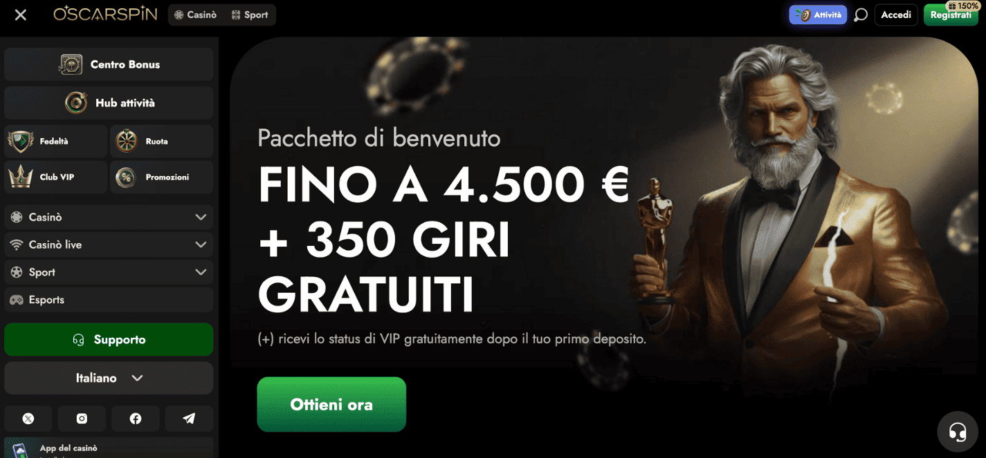 Oscarspin Casino non AAMS